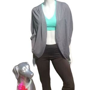 Aspire Cocoon Gray Open Front Yoga Long Sleeve Cardigan Women's Size XS